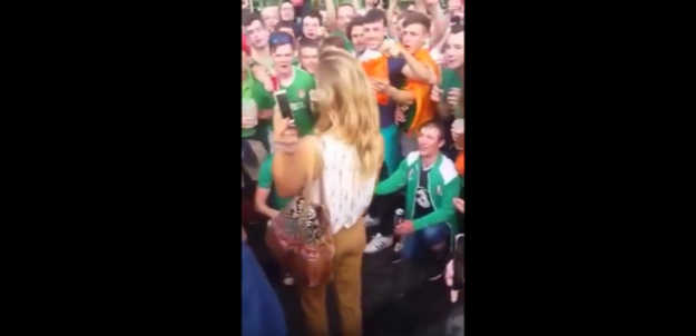 EURO 2016'nın en güzel anı! İrlandalı taraftarlardan Fransız kadına serenat