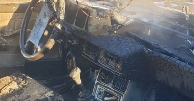 Kilis'te seyir halindeki otomobilde yangın 