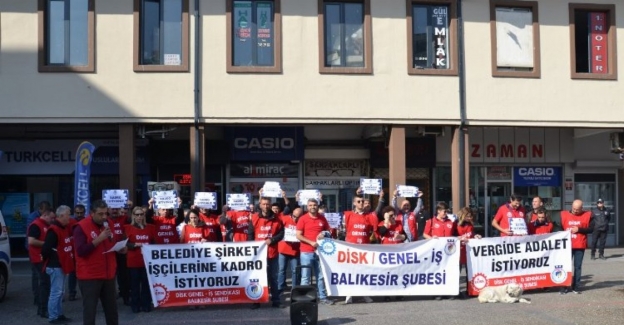 DİSK, Balıkesir’de şirket işçilerine 'kadro' diye haykırdı
